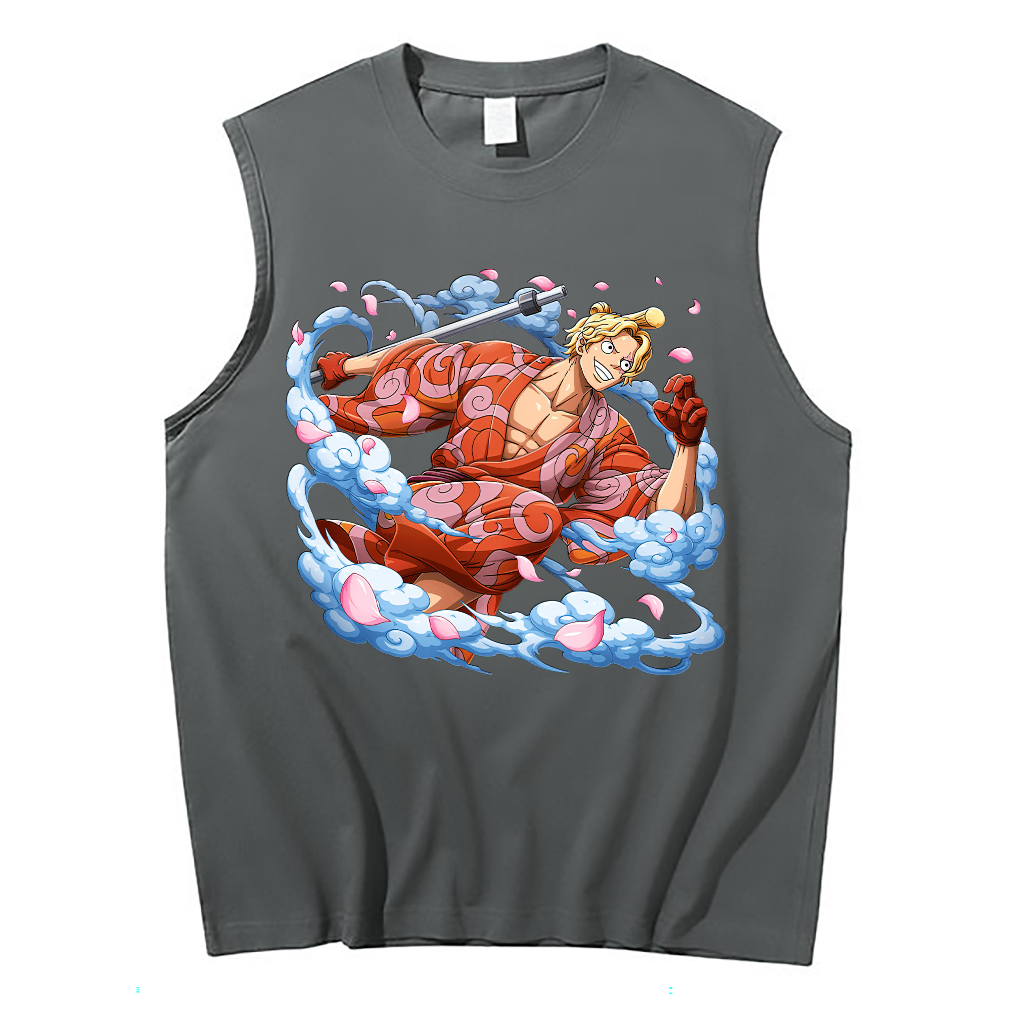 （画像用） ワンピース サンジ ONE PIECE Sanji コットン100％タンクトップ（フロントプリント）